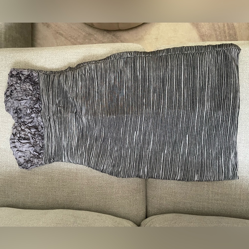 Daisy strapless silver dress